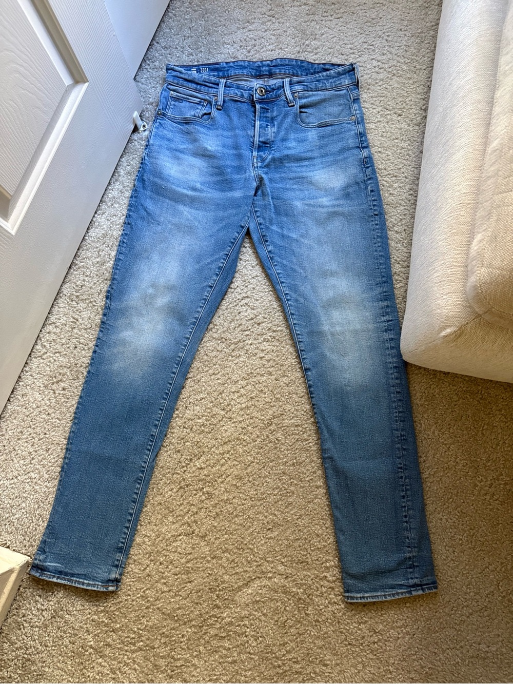 RAW G-Star 3301 Straight Tapered Light Blue Jeans